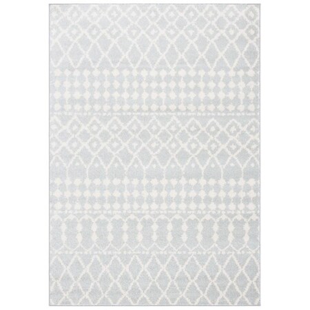 Safavieh 9 x 12 ft. Mercer 400 Contemporary Rectangle Power Loomed Rug - Light Gray & Cream MRE414E-9